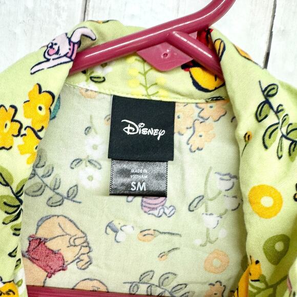 Disney Winnie SM The Pooh Cottagecore Floral Tie-Front Girls Woven Button-Up - Picture 2 of 4